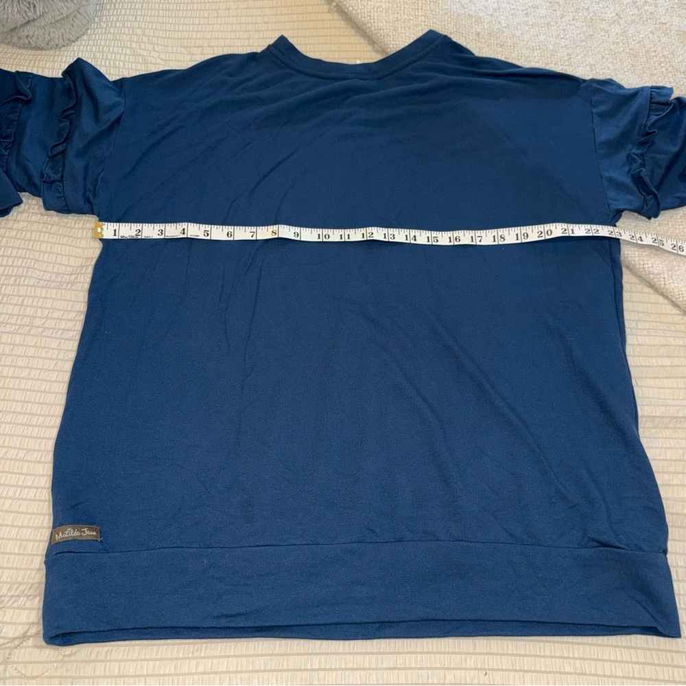 Blue Matilda Jane Ruffle Sleeve Sweatshirt small - Picture 3 of 5